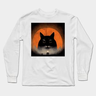 Scary Halloween Cat Long Sleeve T-Shirt